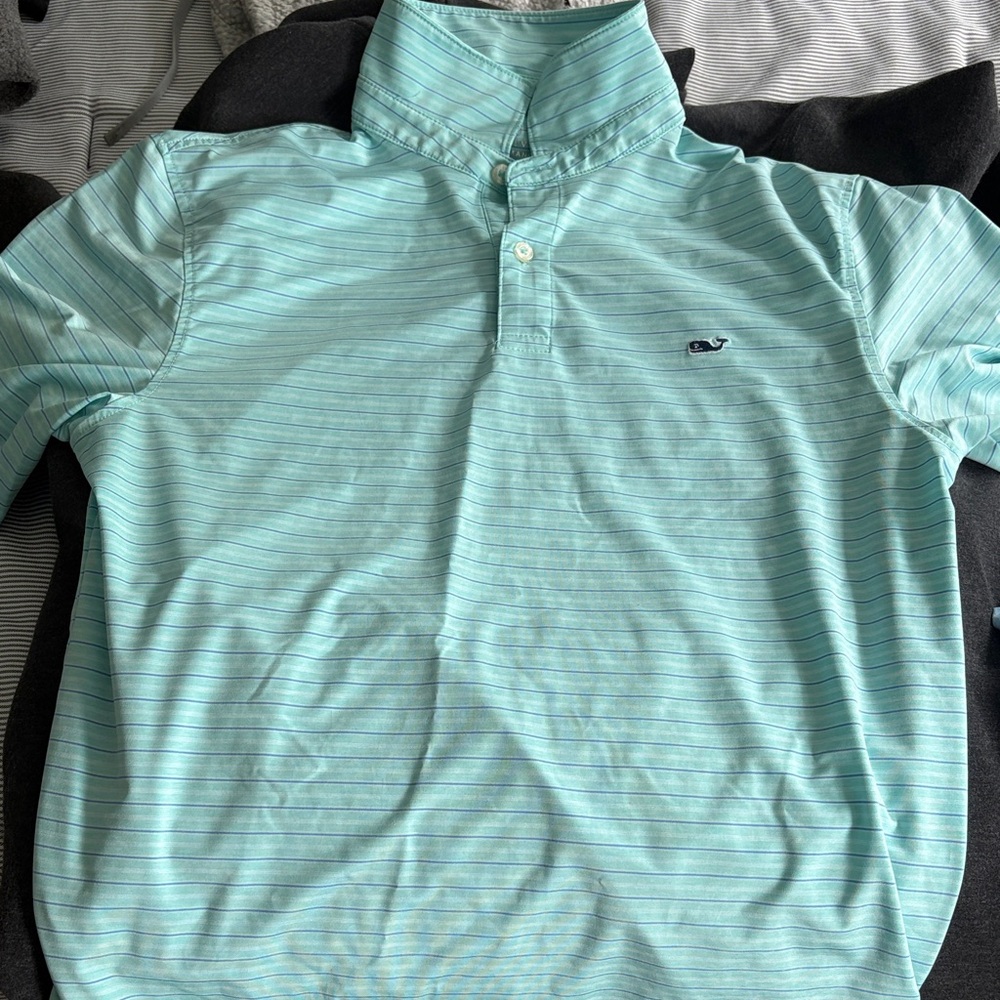 Vineyard Vines Aqua Striped Polo Shirt